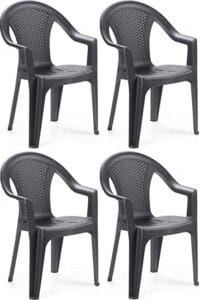 Sedia di plastica impilabile grigia