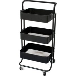 Carrello 3 ripiani con ruote(NERO)