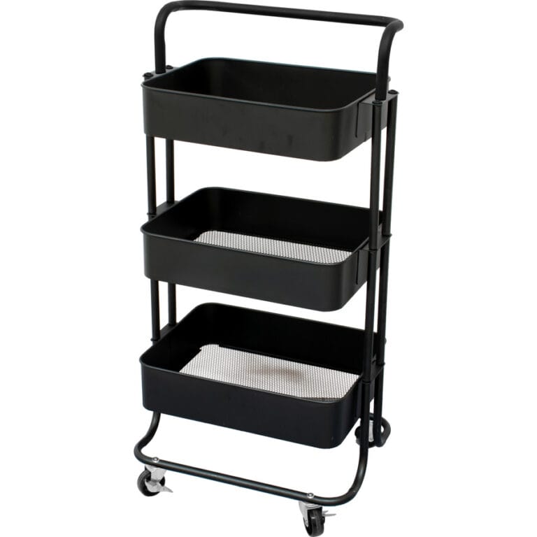 Carrello 3 ripiani con ruote(NERO)